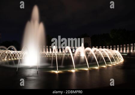 World war II Memorial bei Nacht, Washington, DC Stockfoto
