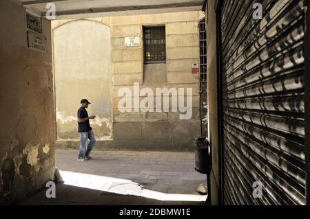 Carrer de les Candeles, Barcelona, Katalonien, Spanien Stockfoto