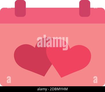 Isolierte romantische Kalender rosa Liebe Symbol- Vektor Stock Vektor