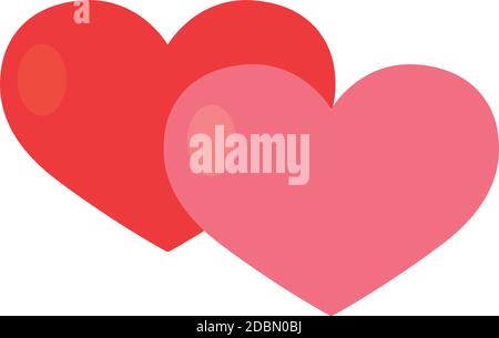 Isolierte romantische Herzen rosa Liebe Symbol- Vektor Stock Vektor