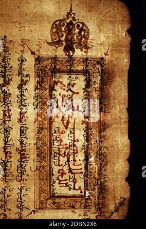 Fondo Kati Bibliothek,die Schriften,einige aus mehr als 800 Jahren wurden verwendet, um Mathematik, Chemie, Astronomie, Medicin in Timbuktu , Mali zu lehren. Stockfoto