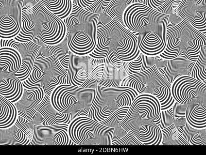 Schöne Herzform schwarz und weiß Hintergrund Stockfoto