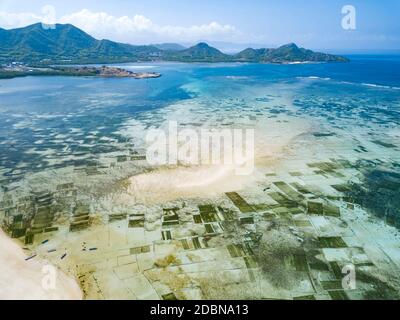 Luftaufnahme der Insel Sumbawa, Indonesien Stockfoto