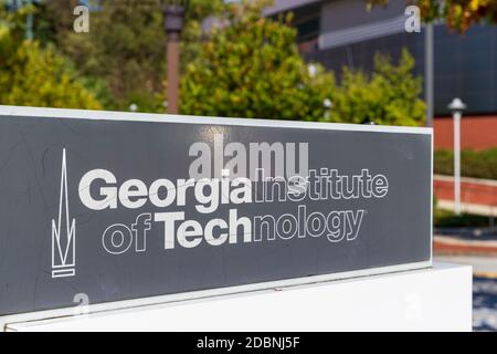 Atlanta, GA / USA - Oktober 29 2020: Georgia Institute of Technology unterzeichnen Stockfoto