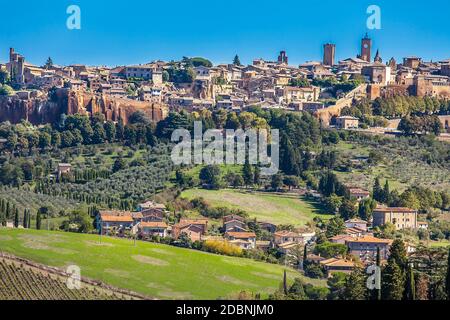 Blick auf die Stadt Orvieto in der Provinz Terni in Umbrien Italien Stockfoto