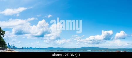 Luftpanorama von Pattaya Strand Thailand in der Sommerlandschaft Stockfoto