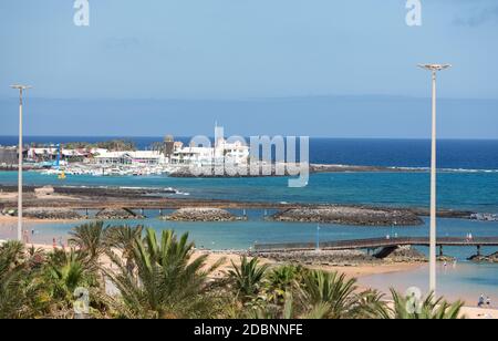 Marina in Caleta de Fuste, Fuerteventura, Kanarische Inseln, Spanien Stockfoto