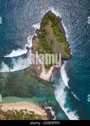 Luftaufnahme der Insel Sumbawa, Indonesien Stockfoto