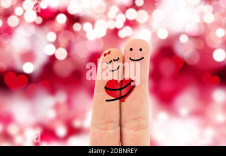 romantische zwei Finger in der Liebe Stockfoto