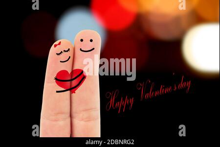 romantische zwei Finger in der Liebe Stockfoto