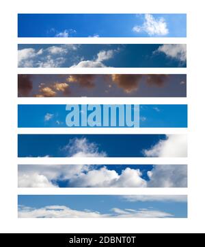 Himmel-Collage auf weiße Fläche Stockfoto