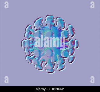 Abstract Novel Coronavirus, zweite Welle von Coronavirus, Virenkonzept, 3d-Illustration, 3D-Modell Stockfoto