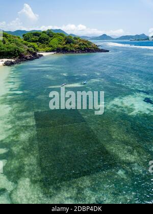 Luftaufnahme der Insel Sumbawa, Indonesien Stockfoto