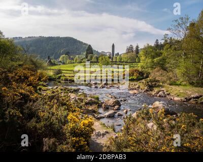 Kleine Creek art Glendalough in den Wicklow Mountains in Irland - Reise Fotografie Stockfoto