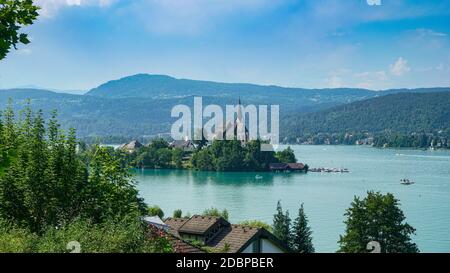 Maria Worth Dorf am Worthersee, Kärnten, Österreich Stockfoto