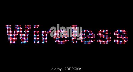 Kabellose led-text Stockfoto