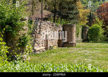 Teil der historischen Stadtmauer in Meisenheim Stockfoto