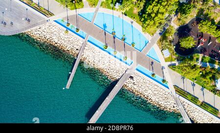 Luftaufnahme von Molos, Limassol, Zypern Stockfoto