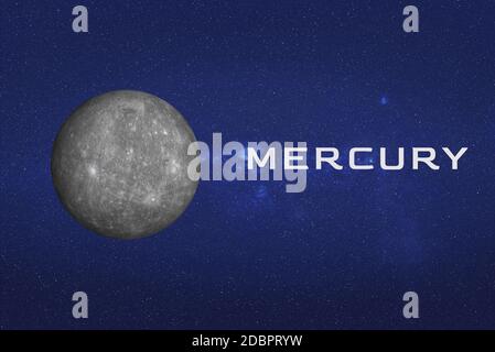 Merkur-Planet des Sonnensystems. Infografiken zum Raum. Science Fiction 3D gerenderte Illustration. Elemente dieses Bildes wurden von der NASA eingerichtet Stockfoto