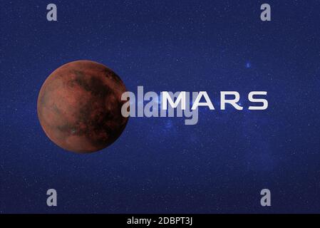 Mars-Planet des Sonnensystems. Infografiken zum Raum. Science Fiction 3D gerenderte Illustration. Elemente dieses Bildes wurden von der NASA eingerichtet Stockfoto