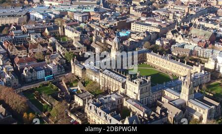 Christ Church University in Oxford von oben - Luftbild Stockfoto