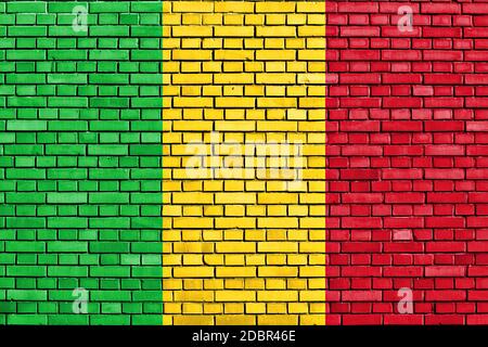 Flagge der Mali auf Mauer gemalt Stockfoto