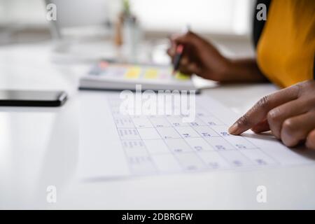 Agenda Zeitplan Für Den Besprechungsplan Im Persönlichen Organisator Stockfoto