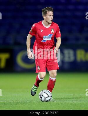 HARTLEPOOL, ENGLAND. 17. NOVEMBER Luke Young von Wrexham während des Vanarama National League-Spiels zwischen Hartlepool United und Wrexham im Victoria Park, Hartlepool am Dienstag, 17. November 2020. (Kredit: Mark Fletcher - MI News ) Kredit: MI Nachrichten & Sport /Alamy Live Nachrichten Stockfoto