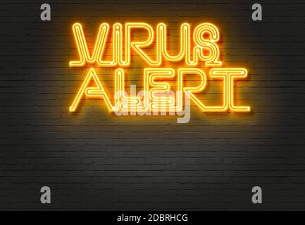 Schreiben von Wörtern ' VIRUS ALERT ' auf Backsteine Hintergrund in 2d-Software gemacht Stockfoto