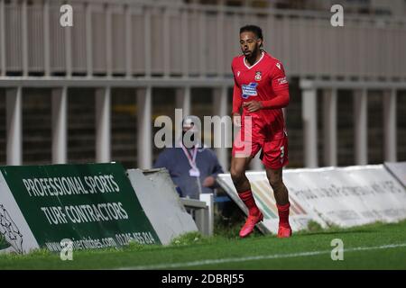 HARTLEPOOL, ENGLAND. 17. NOVEMBER Jamie Rekord von Wrexham während des Vanarama National League Spiels zwischen Hartlepool United und Wrexham im Victoria Park, Hartlepool am Dienstag, 17. November 2020. (Kredit: Mark Fletcher - MI News ) Kredit: MI Nachrichten & Sport /Alamy Live Nachrichten Stockfoto