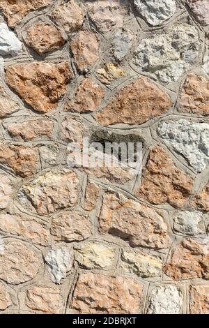 Teil einer Steinmauer Hintergrund Stockfoto
