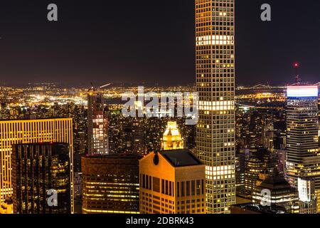 432 Park Avenue und Manhattan Nachtansicht. Drehort: New York, Manhattan Stockfoto