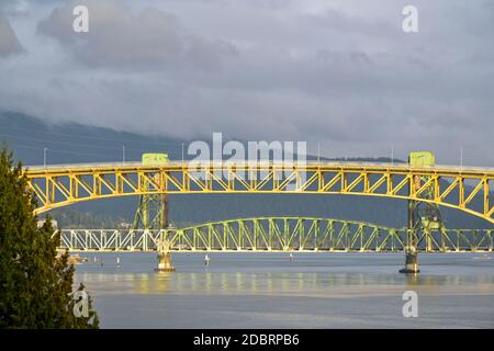 Second Narrows Ironworkers Memorial Bridge, Vancouver, British Columbia, Kanada Stockfoto