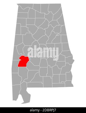 Karte von Marengo in Alabama Stockfoto