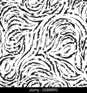 Schwarze glatte Linien und Ecken mit abgerissenen Kanten auf einem weißen Hintergrund Vektor nahtlose Muster.abstrakte Textur und unebene glatte Linien. Stock Vektor