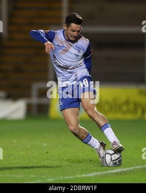 HARTLEPOOL, ENGLAND. 17. NOVEMBER Luke Molyneux von Hartlepool United während des Vanarama National League Spiels zwischen Hartlepool United und Wrexham im Victoria Park, Hartlepool am Dienstag, 17. November 2020. (Kredit: Mark Fletcher - MI News ) Kredit: MI Nachrichten & Sport /Alamy Live Nachrichten Stockfoto