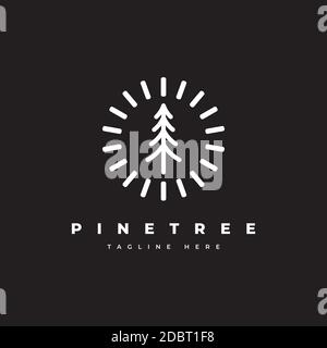 Pine Tree Logo Design template.Abstrakten Baum Symbol Stock Vektor