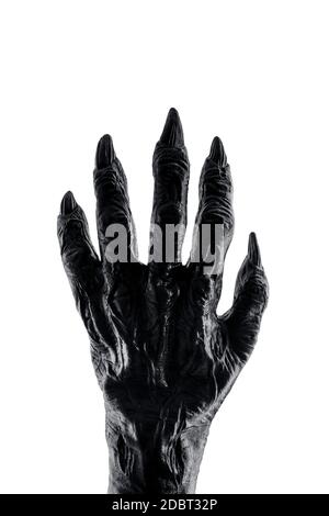 Gruselige Monster Hand isoliert auf weißem Hintergrund mit Clipping Pfad Stockfoto