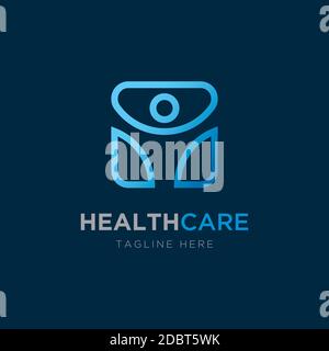 Healthcare Logo Design.Human Symbol Vektor Vorlage.Kreative Symbol für medizinische Firma Stock Vektor