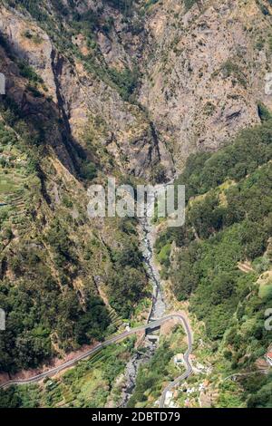 Tal der Nonnen, Curral das Freiras auf der Insel Madeira, Portugal Stockfoto