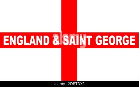 Die Flagge von England und Saint George mit text Stockfoto