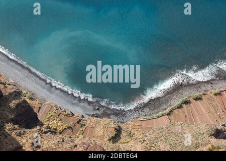 Die Felswand von Cabo Girao, direkt vom Aussichtspunkt aus gesehen. Madeira. Portugal Stockfoto