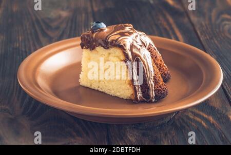 Zitronenkuchen mit Schokoladenüberzug Stockfoto