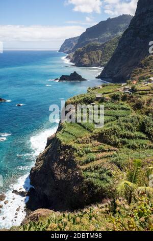 Aussichtspunkt über der Nordküste von Madeira, Portugal Stockfoto