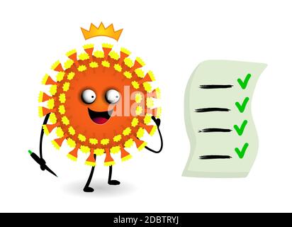 Covid Virus 19 Vektor-Illustration. Gefahr Virus Charakter lustig Stockfoto