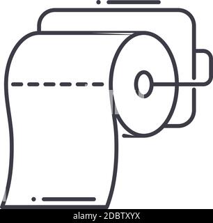 Tissue Papier Symbol, lineare isolierte Illustration, dünne Linie Vektor, Web-Design-Zeichen, Kontur Konzept Symbol mit editierbaren Kontur auf weißem Hintergrund. Stock Vektor