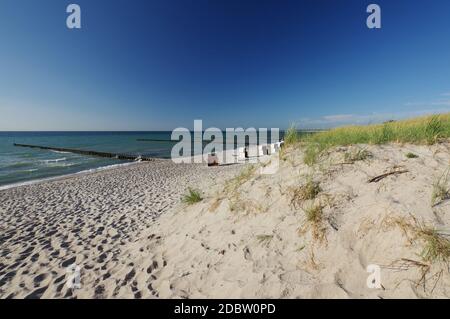 Abendstimmung am Strand von Ahrenshoop, Ostsee, Halbinsel Fischland-DarÃŸ-Zingst, Mecklenburg-Vorpommern, Deutschland, Westeuropa Stockfoto