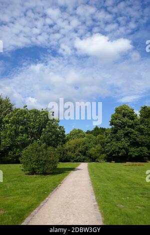 Wanderweg im Loki Schmidt Park in Hamburg Stockfoto