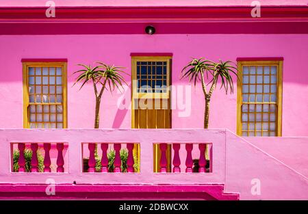 Haus Fassade Details im Bereich der Bo-Kaap Kapstadt, Südafrika Stockfoto