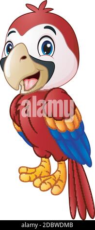 Vektor-Illustration von Lustige Ara Vogel Cartoon Stock Vektor